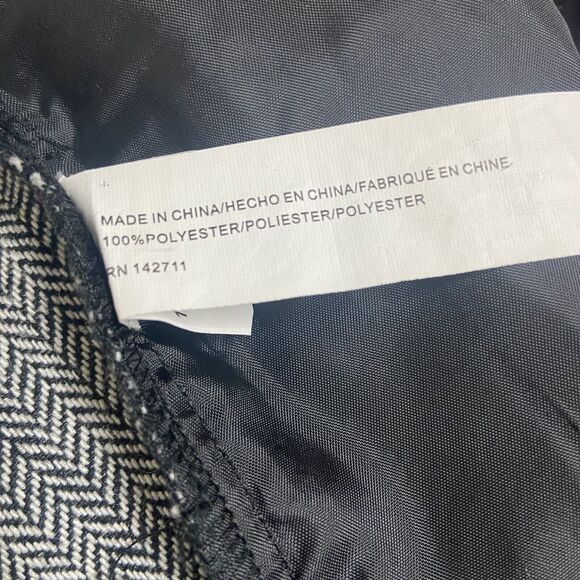 Eloquii Pants Size 18 Paperbag Herringbone Gray Black White High Rise - Picture 12 of 14